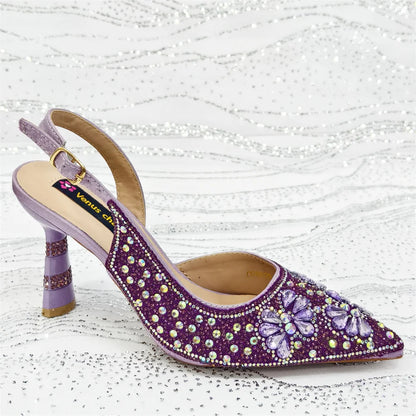 Festive Elegance: Spot Goods Dazzling Heels and Chic Long Bag Clutch Perfect Combination Of Shoes And Bag for Special Occasions