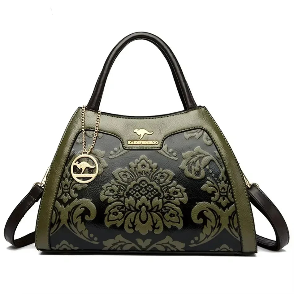 Luxury Handbag Fashion Print Large Capacity Soft Leather Women Shoulder Crossbody Bag Leisure Designer Ladies Purses and Handbag