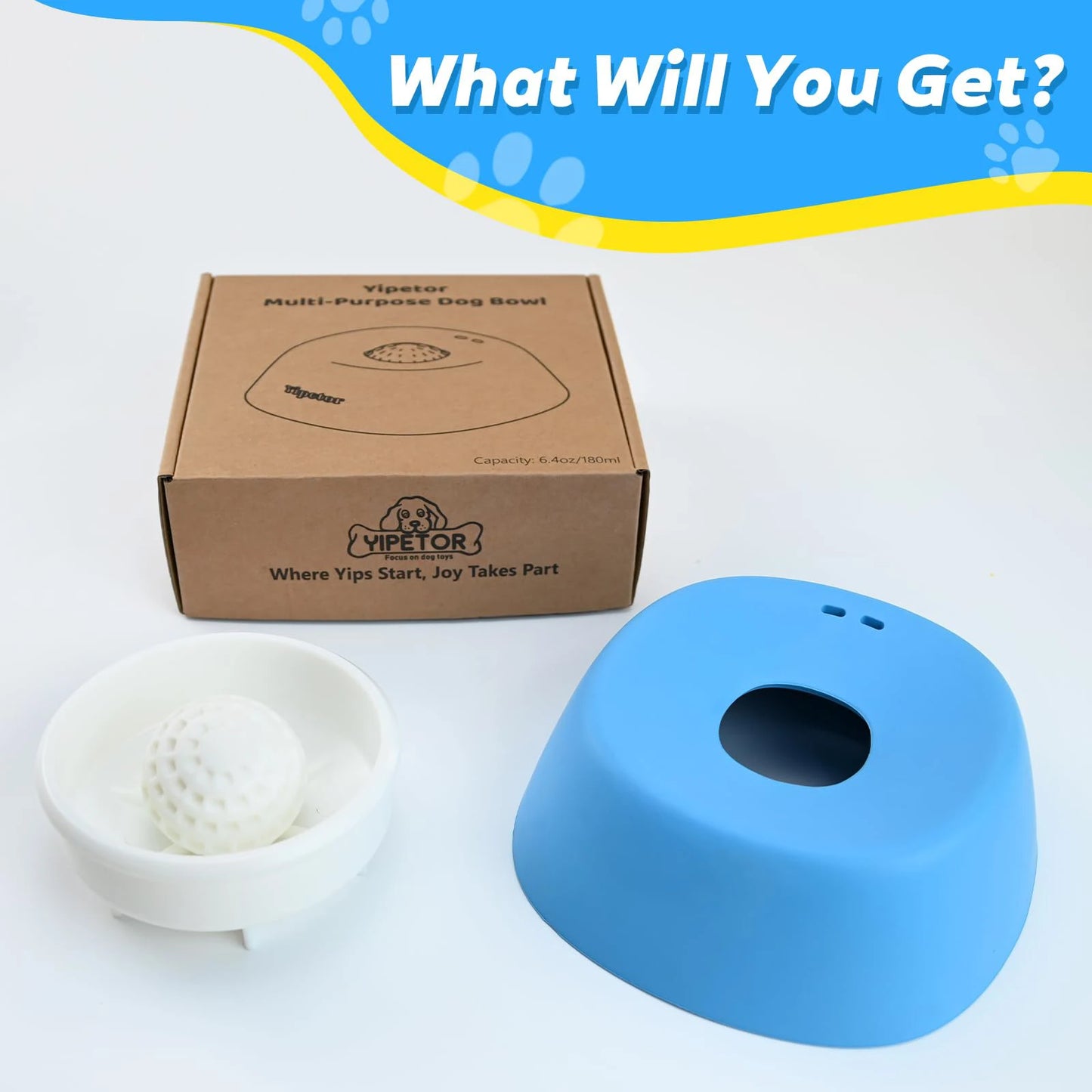 Dog Liquid Lick Bowl with Slow Feeder Design with Silicone Anti Slip Bowl Detachable Easy Cleaning for Wet Food and Bone Broth
