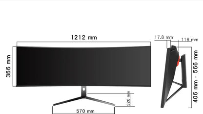 49 Inch Ultrawide Curved Monitor 5K, 32:9 IPS E-Sports Display, 4K 144Hz High Refresh Rate