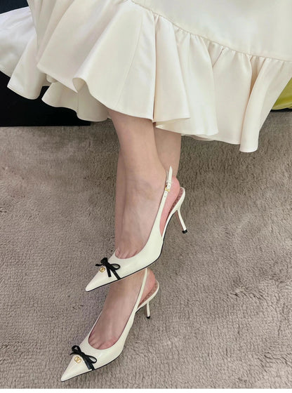 Heels Sandals Gladiator Summer Luxury Brand 2026 Bow Women High Heels Pointed Toe Designer Elegant Slingbacks Party Ladies Shoes