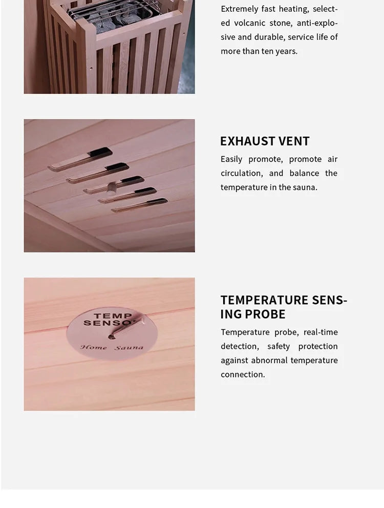 Fast Delivery Garden Solid Wood Outdoor Traditional Steam Sauna