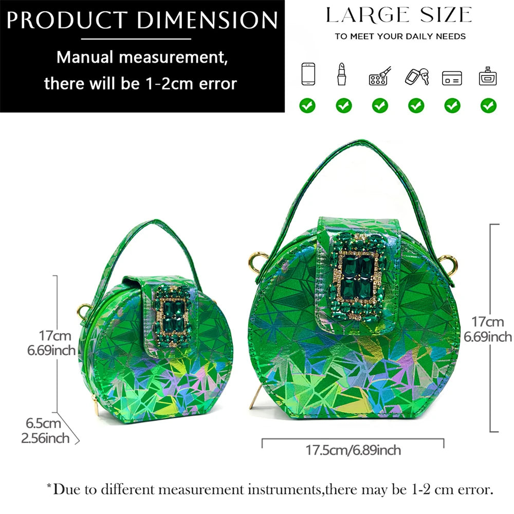 Venus Chan 2025 Elegant Peep-Toe Heels for Women - Perfect Italian Party Shoes & Bag Set with Sparkling Diamond Accents