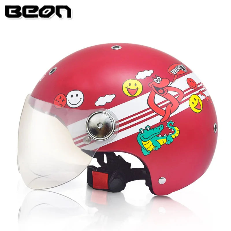 BEON Motorcycle Helmet for Adult and Child All Seasons Electric Vehicle Half Helmet Summer Sun Protection Helmet Motorcycle