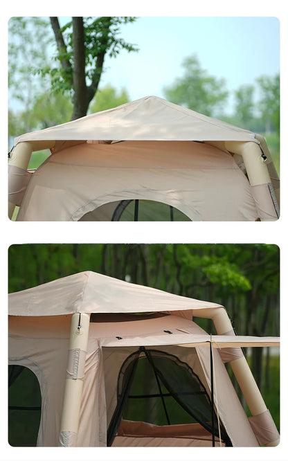 Automatic Inflatable Camping Tent 3-5 Person Waterproof UV Protection With Electric Pump Portable Outdoor Family Hiking Beach Te