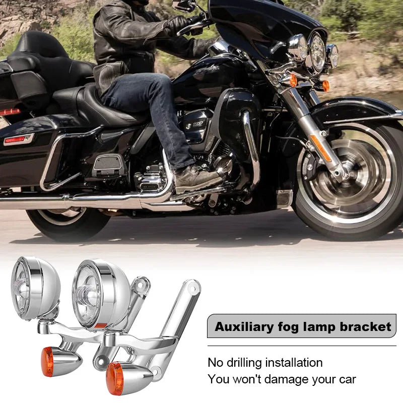 for Harl-ey Auxiliary Lighting Auxiliary Lighting Brackets Fog Light for Ha-rley Cvo Street Glide Flhx 2006-2020 Frame Parts