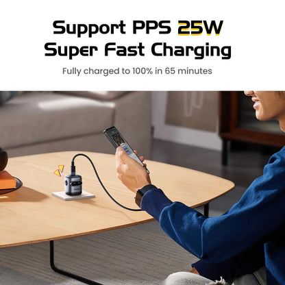 【US Plug】UGREEN Robot Design 30W GaN Charger QC4.0 3.0 PPS PD3.0 Fast Charger For iPhone 16 15 14 Pro Samsung Xiaomi iPad Air