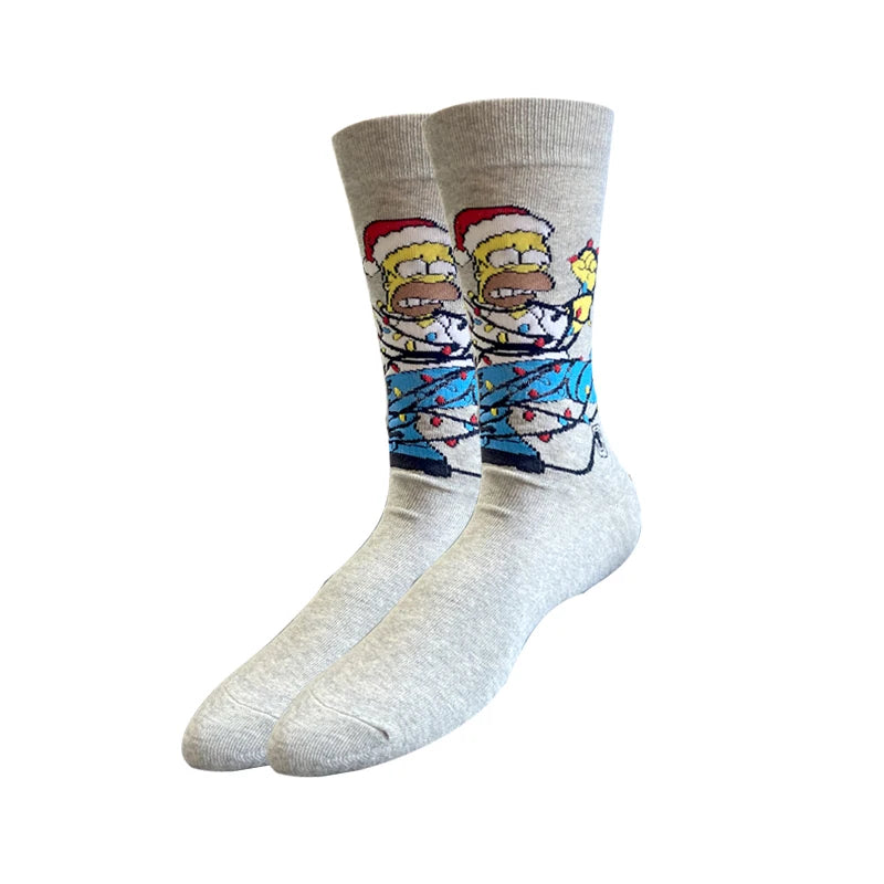 2023 New Anime Marvel Men Socks Long Sock Men‘s Knee-High Couples cosplay Sock Personality Hip Hop Harajuku Funny Sock for Women