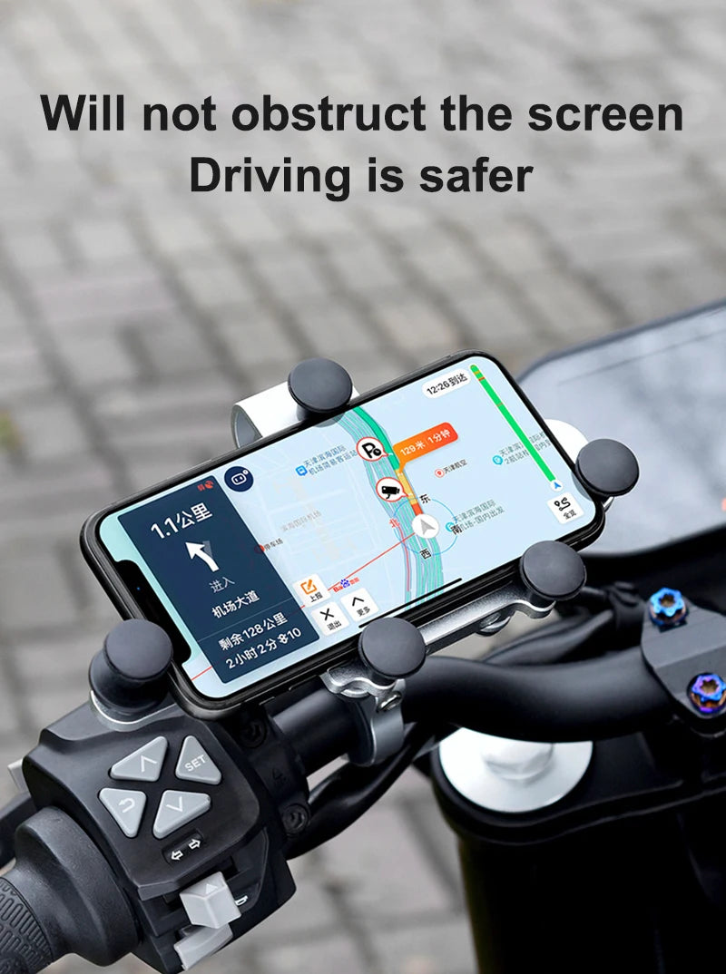 Shock-Absorbing Phone Holder for Motorcycle Bicycle 2024 Upgraded Alloy Rotary Adjustment Mobile Phone Navigation Bracket