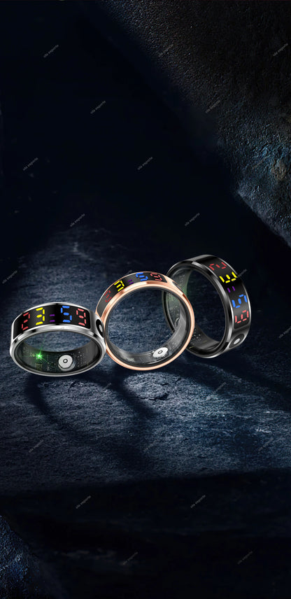 2025 R12 Smart Ring with Color Display Screen and Touch, Charging Box,Health Manager, 5 ATM Waterproof Smartring For Men Women