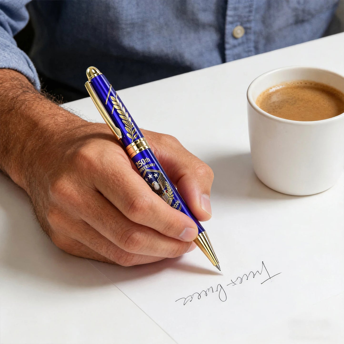 250th Anniversary Commemorative Ballpoint Pen 1776-2026 Commemorative Patriotic Engraved Gel Pen for Men Lawyers History Buffs