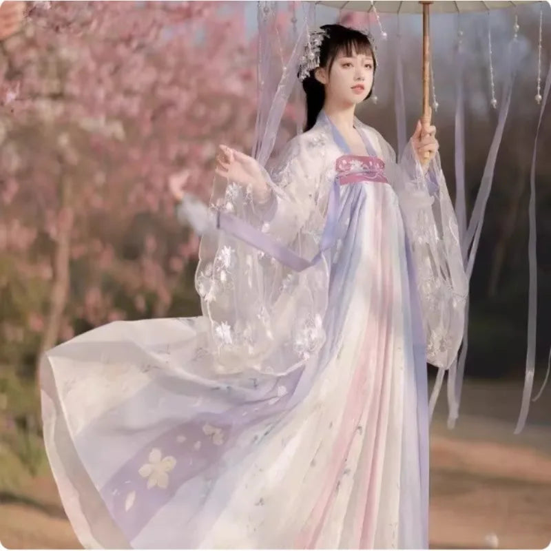 Vintage Party Fairy Dress Print Ethnic Style Stage Hanfu Dress Cosplay Costumes Traditional Chinese Clothing for Women Clothes