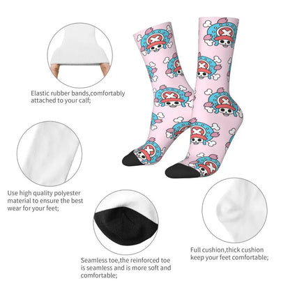 Fashion Men's Socks Harajuku Tony Tony Choppers Sock Luffys Zoros Trafalgar Law Anime Women's Socks Spring Summer Autumn Winter