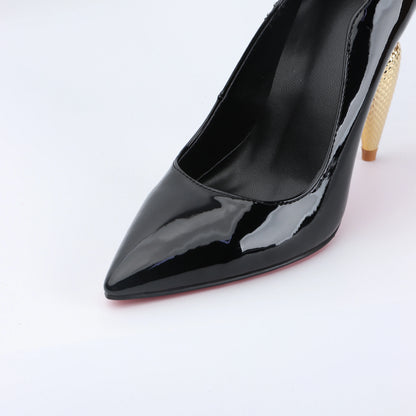 luxury Red Bottom Black Pointed toe Heels for Women Shoes 2024 Elegant and Classy Designer Slingback Heels High Quality big Size
