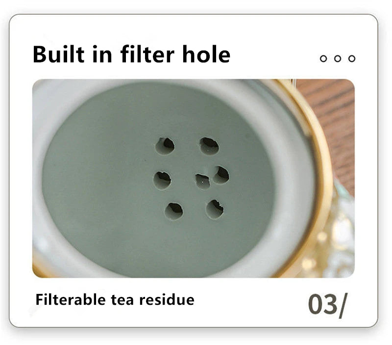 900ML European British Teapot  Porcelain High-Capacity Tea Pot With Filter Luxury Teaware Heat Resistant Kettle Pot Ceramic