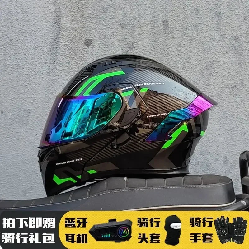 Motorcycle Helmet Full Face Racing Motorbike Helmet with Double Sun Visor Women Man Flip Up Moto Helmets Capacete De Moto