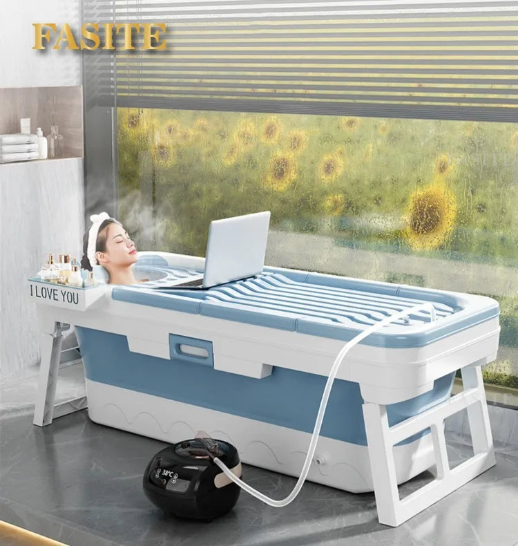 Portable Folding Bathtub for Adults hot Bath Spa Plastic Bathtubs Children Swimming pool Bucket Sauna Lid Cover House Bath Tub