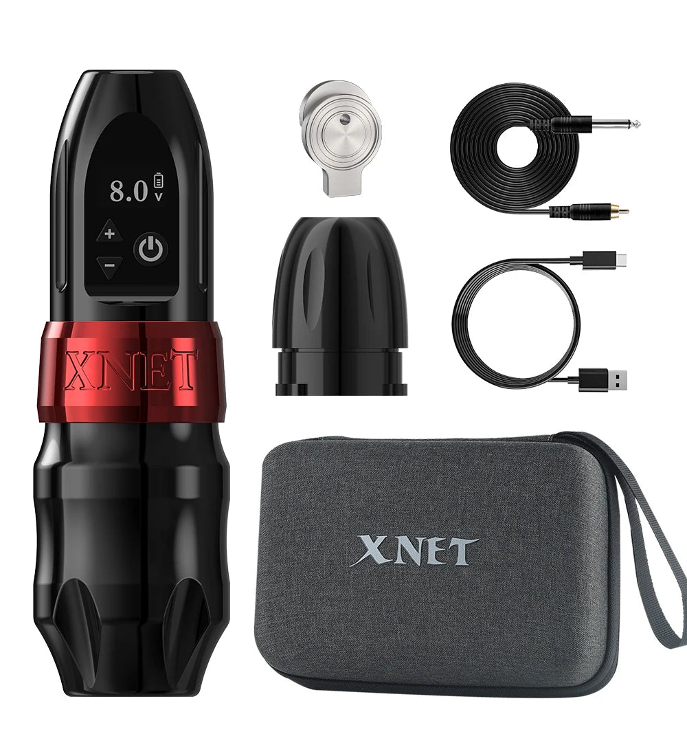 Xnet Titan 2024 Wireless Tattoo Machine Rotary Pen with Extra 38mm Grip Coreless Motor Digital LCD Display for Artist Body