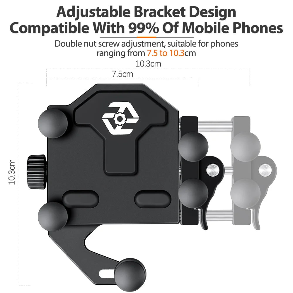 New Motorcycle Phone Holder Universal Alloy Shock-Absorbing Motos Bike Handlebar Navigation Bracket 360° Rotary Adjustable Stand