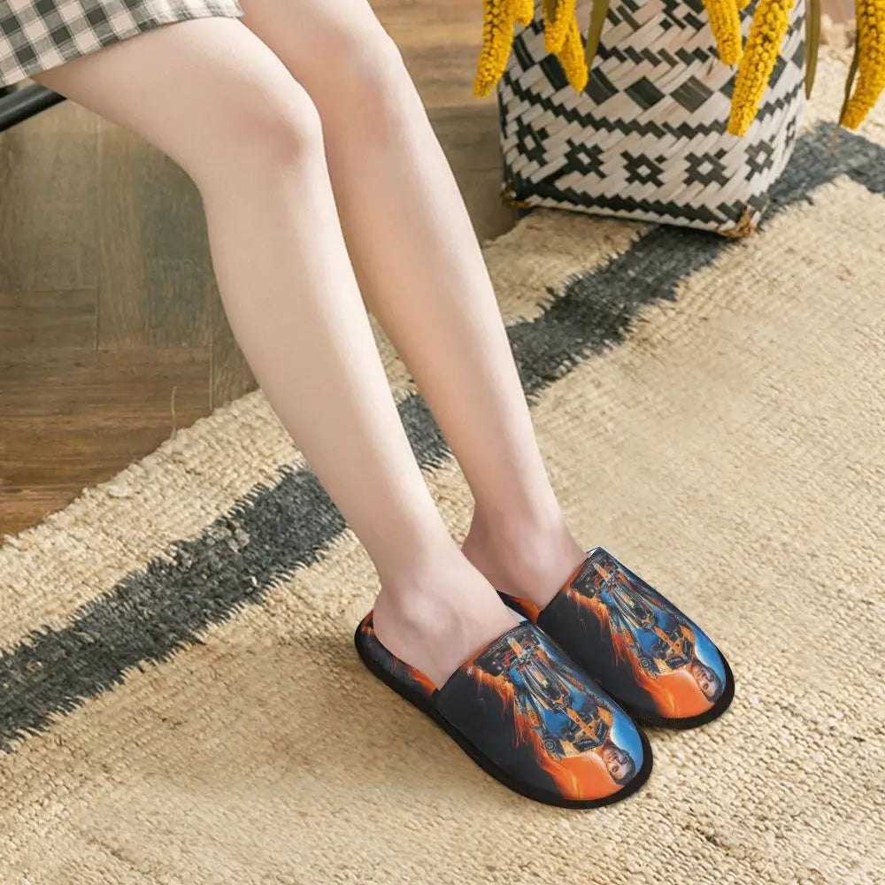 Custom British Lando Norris Racing Driver Guest Slippers for Spa Women House Slipper