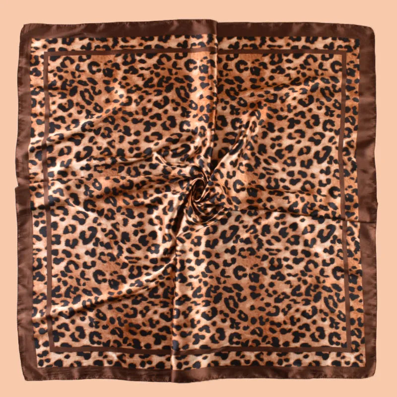 1PCS Women's Sexy Multicolor Leopard Print Woven Scarf Large Fashionable Headscarf for Travel Party Ladies Silk Square Scarf