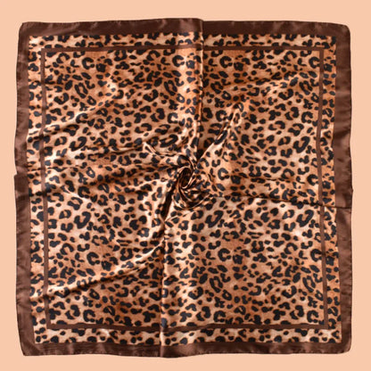 1PCS Women's Sexy Multicolor Leopard Print Woven Scarf Large Fashionable Headscarf for Travel Party Ladies Silk Square Scarf