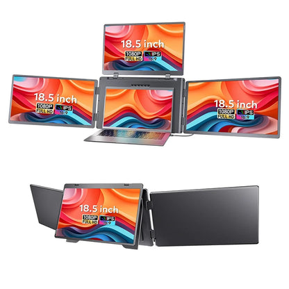 Rospider 18.5 inch Triple Screen Extender 1080P IPS Portable Monitor Gaming Display for 12 to 18 inch Laptop MacBook Windows