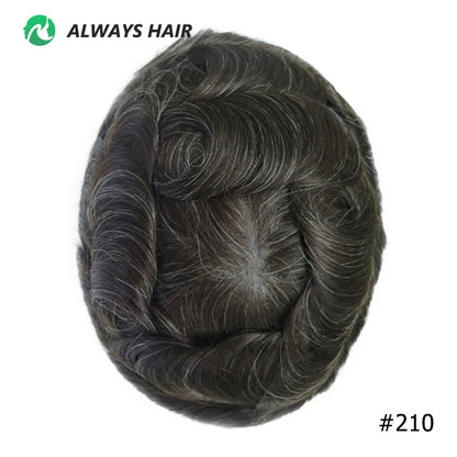 I SKIN Men's Capillary Prothesis 0.12-0.14mm Indian Human Hair 130% Hair Density Men Toupee 6x8 6x9 7x9 7x10 8x10 Size Wig Man