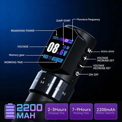 Tattoo Machine Kit Professional Adjustable Stroke Wireless Coreless Brushless Motor Tattoo Pen With Tattoo Ink Tattoo Blue Soap