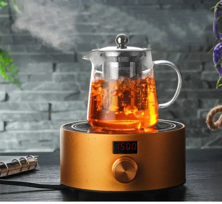 450/1300ML Arshen Filterable Heat-resistant Glass Teapot With 304 Stainless Steel filter Can Heated on Fire Clear Glass Teapot