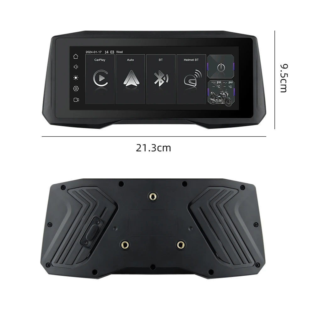 EKIY 7 inch Wireless CarPlay Moto Android Auto Portable Digital Motorcycle Dashboard GPS Navigation Display Screen Monitor TPMS