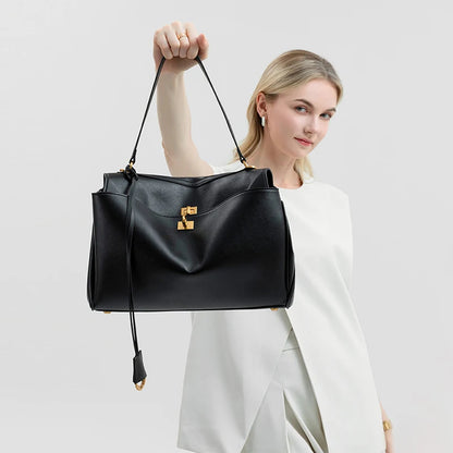 Elegant Suede Tote Bag Luxury Leather Large Capacity Shoulder Bag Minimalist Fashion Commute Handbag Soft Casual Shopping Bag