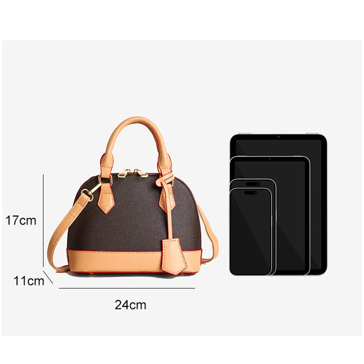 Trend Luxury Designer Ladies Handbag Women's Vintage PU Leather Shell Bag Casual Crossbody Bags for Women Shoulder Bag for Phone