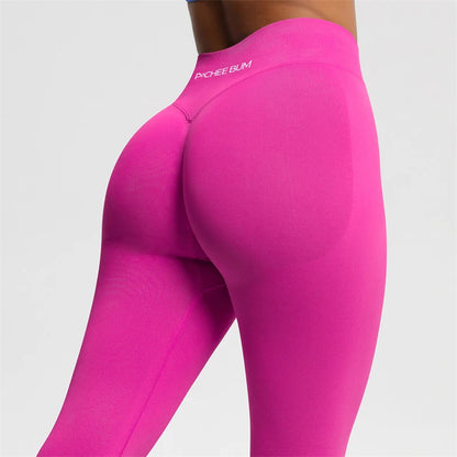 2026 Bum Shaping Leggings Women Seamless Sports Yoga Pants Low Ribbed Band Gym clothes Fitness Workout Scrunch Butt Tight