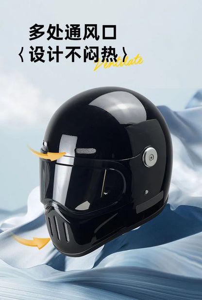 C-Ridng Genuine Carbon Fiber Adventure DOT Certified Modular Design Style Full Face Motorcycle Helmet with Dark Detachable Lens