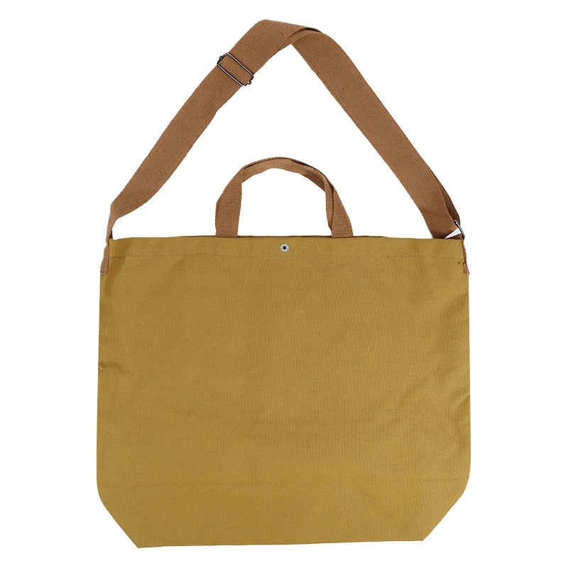 High Quality Canvas Men and Women Simple Cross-body Bag Wash Canvas Thick Handbag Large Capacity Arts Students Package Satchel