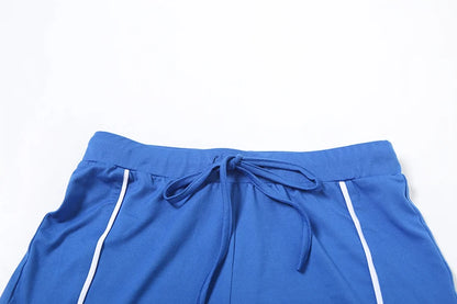 Weird Puss Casual Sporty 2 Piece Set Women Zipper Cardigan Polo-Neck Jacket+Drawstring Skinny Shorts Daily Fashion Tracksuits