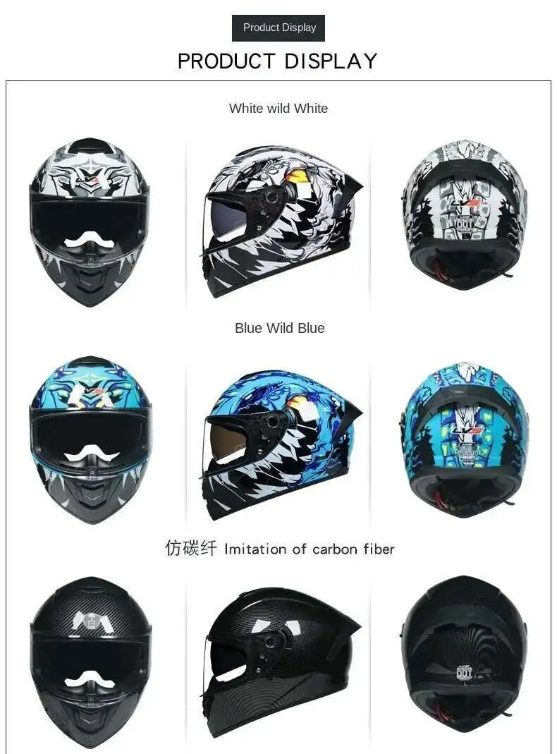 Motorcycle Helmet  four seasons LVS  Professional racing dual lens safety helmet motorcycle full face protector, approved by DOT