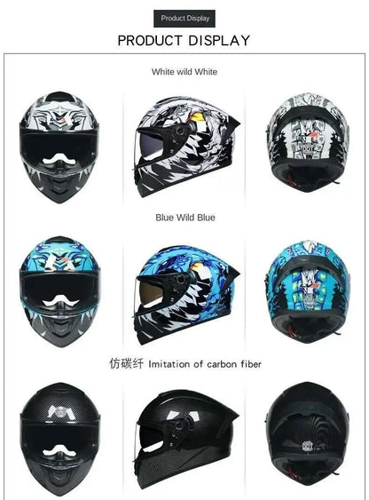 Motorcycle Helmet  four seasons LVS  Professional racing dual lens safety helmet motorcycle full face protector, approved by DOT
