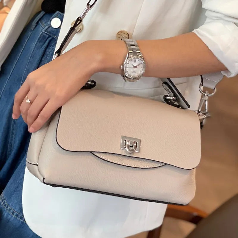 luxury handbags female crossbody bags Vintage Genuine leather one piece shoulder bag small square bag for women cowhide Blue bag