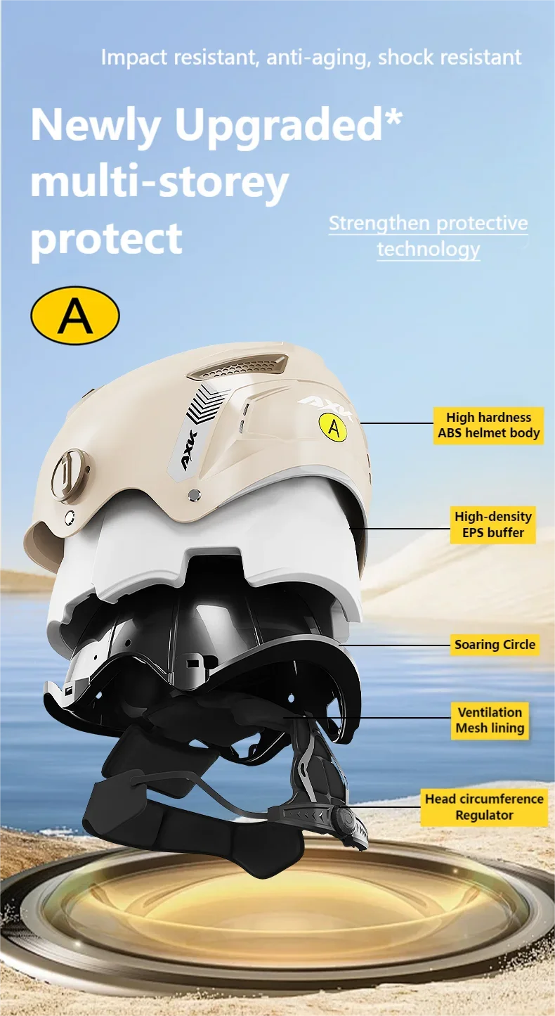 New Fashion ABS Unisex Motorcycle Helmets Motorcycle Accessories Helmet for Adults Long Lens White