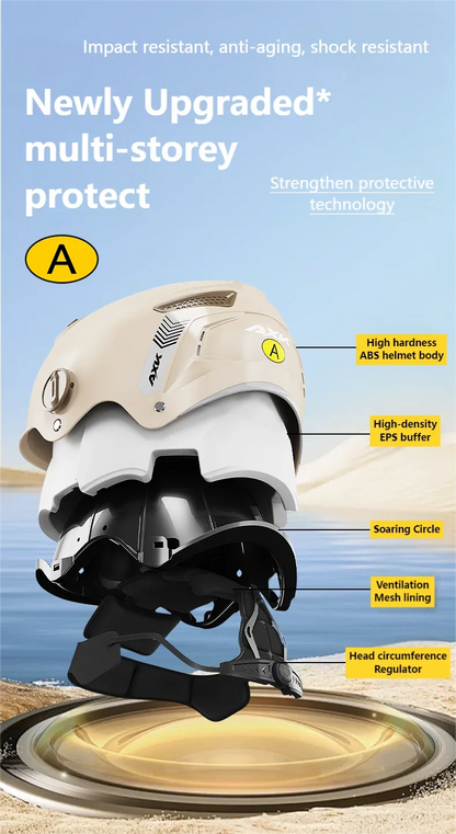 New Fashion ABS Unisex Motorcycle Helmets Motorcycle Accessories Helmet for Adults Long Lens White
