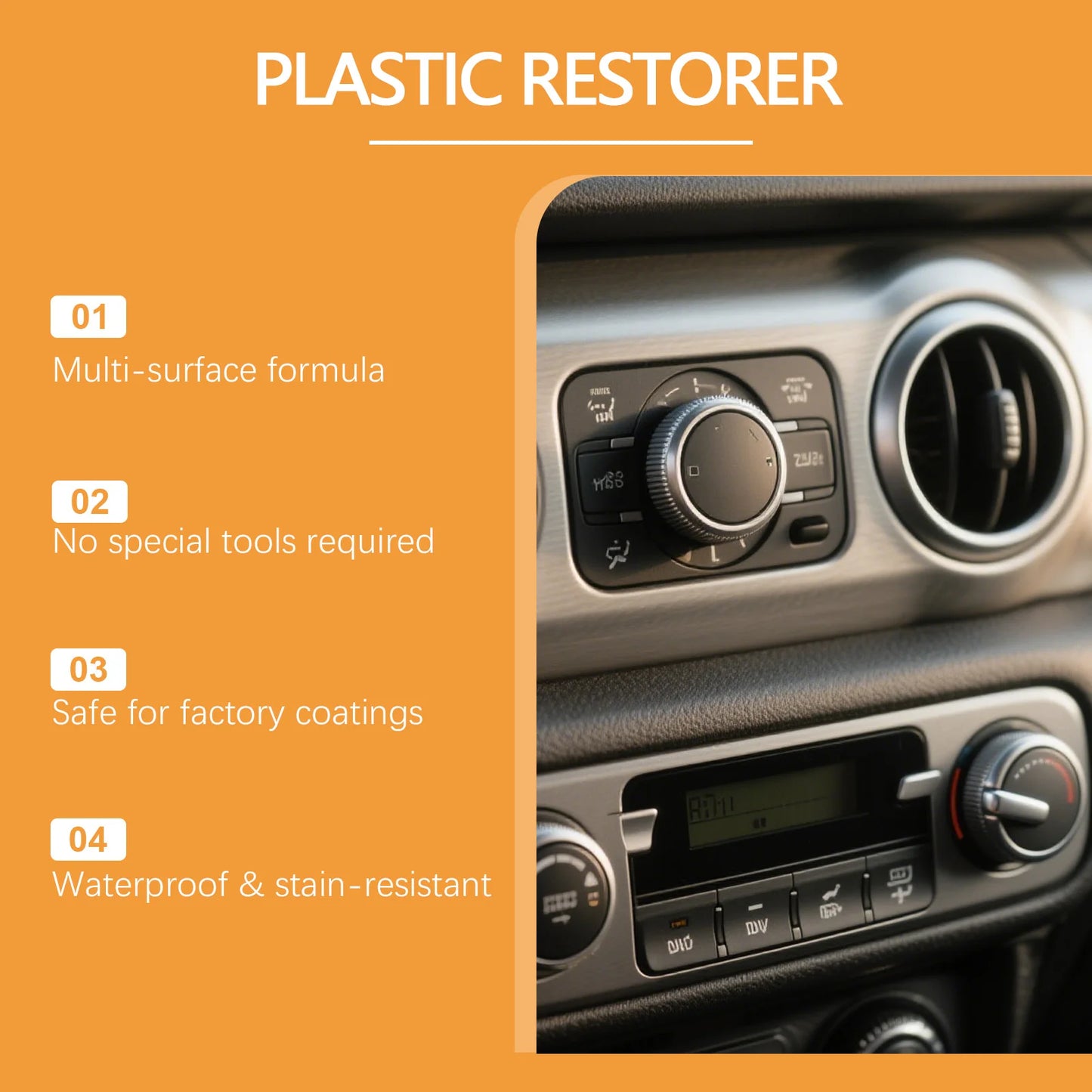 Automotive Plastic Restorer Paste Back To Black Gloss Plastic Renovator for Car Faded Bumpers, Dashboards & Leather Interior