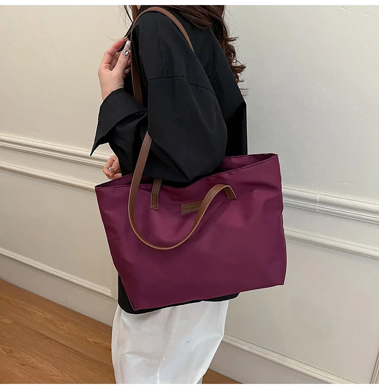 Casual Women's Oxford Cloth Shoulder Bags College Commuter Ladies Waterproof Tote Shopping Bag Large Capacity Female Handbags