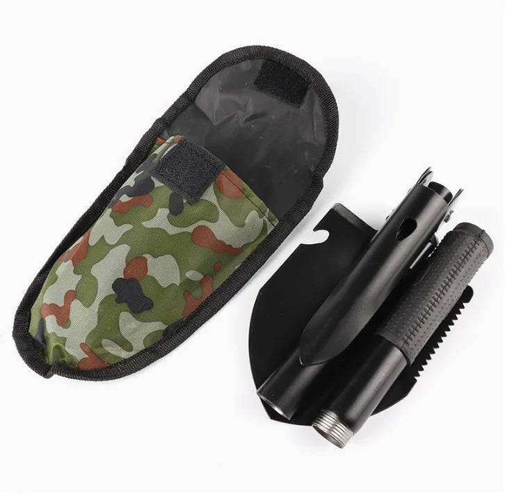 Multifunctional garden shovel for camping, suitable for camping/fishing/wild survival, etc. Shovel. Pickaxe and hoe three-in-one