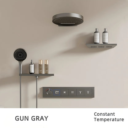 Shower System Set 2025 in Wall Mount With Thermostatic Multi-Function Mixer Rainfall For Showering Luxury Bathroom Smart Home
