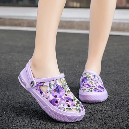 Women's Ethnic Shoes Clogs Soft Sole Two-way Wear for Beach Mules and Pool Women Garden Slides Indoor Nursing Clogs Sandals