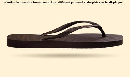 2025 Summer New Women's Square Toe Rubber Flip Flops Luxury Casual Outdoor Beach Sandals Size 35-42 Women's Shoes