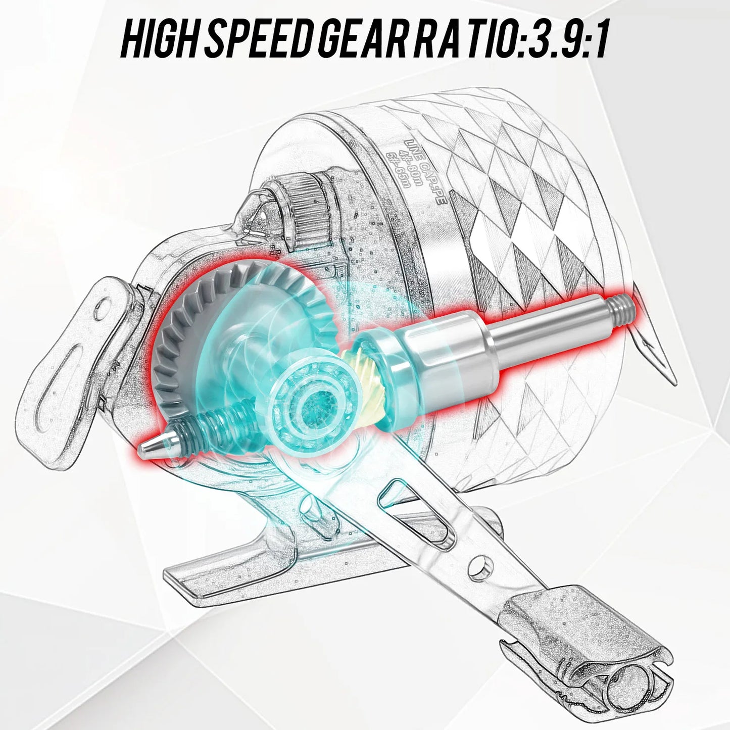 Sougayilang Colorful/Silver Fishing Reel 3.9:1 Gear Ratio&Double Roller Pin Paired with High Quality Ball Bearings Fishing Gear