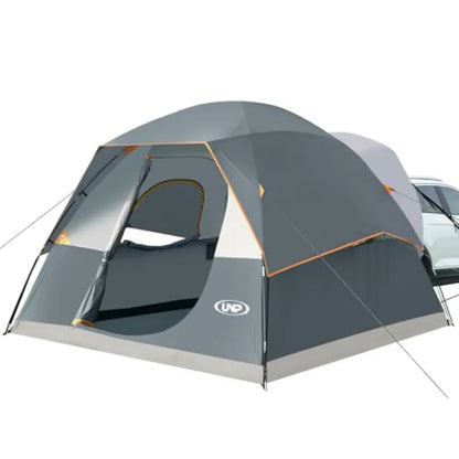 SUV dome tent for camping: 6-person outdoor car camping tent, easy setup SUV tailgate tent with rainfly, 10' x 10', polyester f